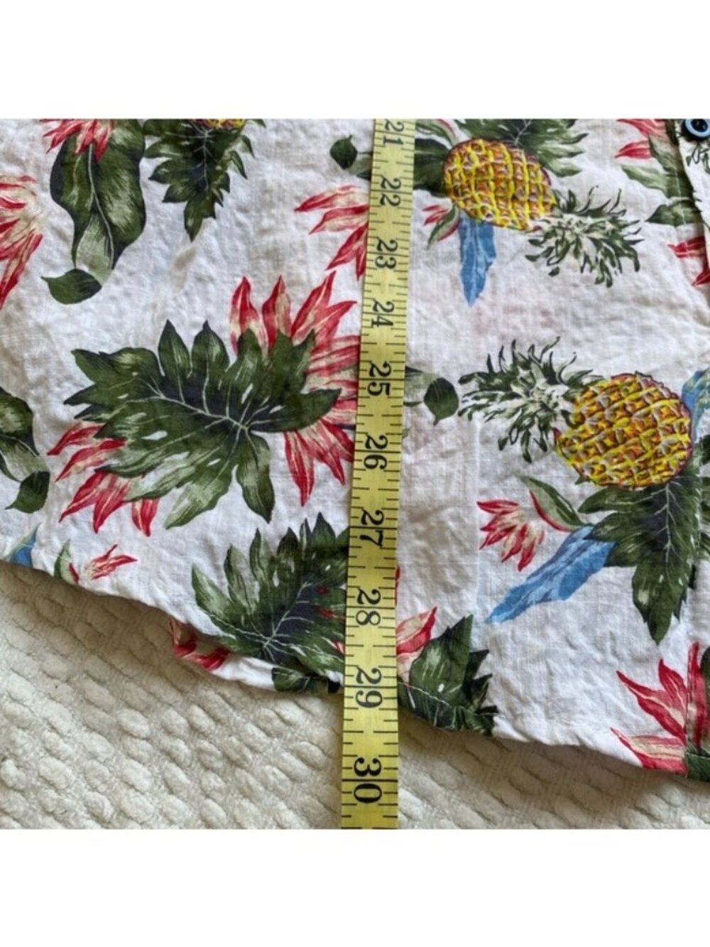 Men's Hawaiian Short Sleeve Button-Down Shirt Size XL White By Vatpave - Picture 6 of 7